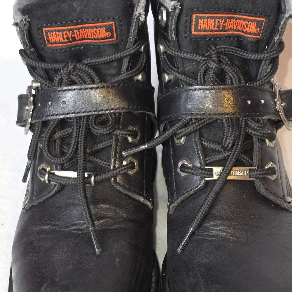 Authentic Harley Davidson Biker Boots- Size 8 - Picture 2 of 14